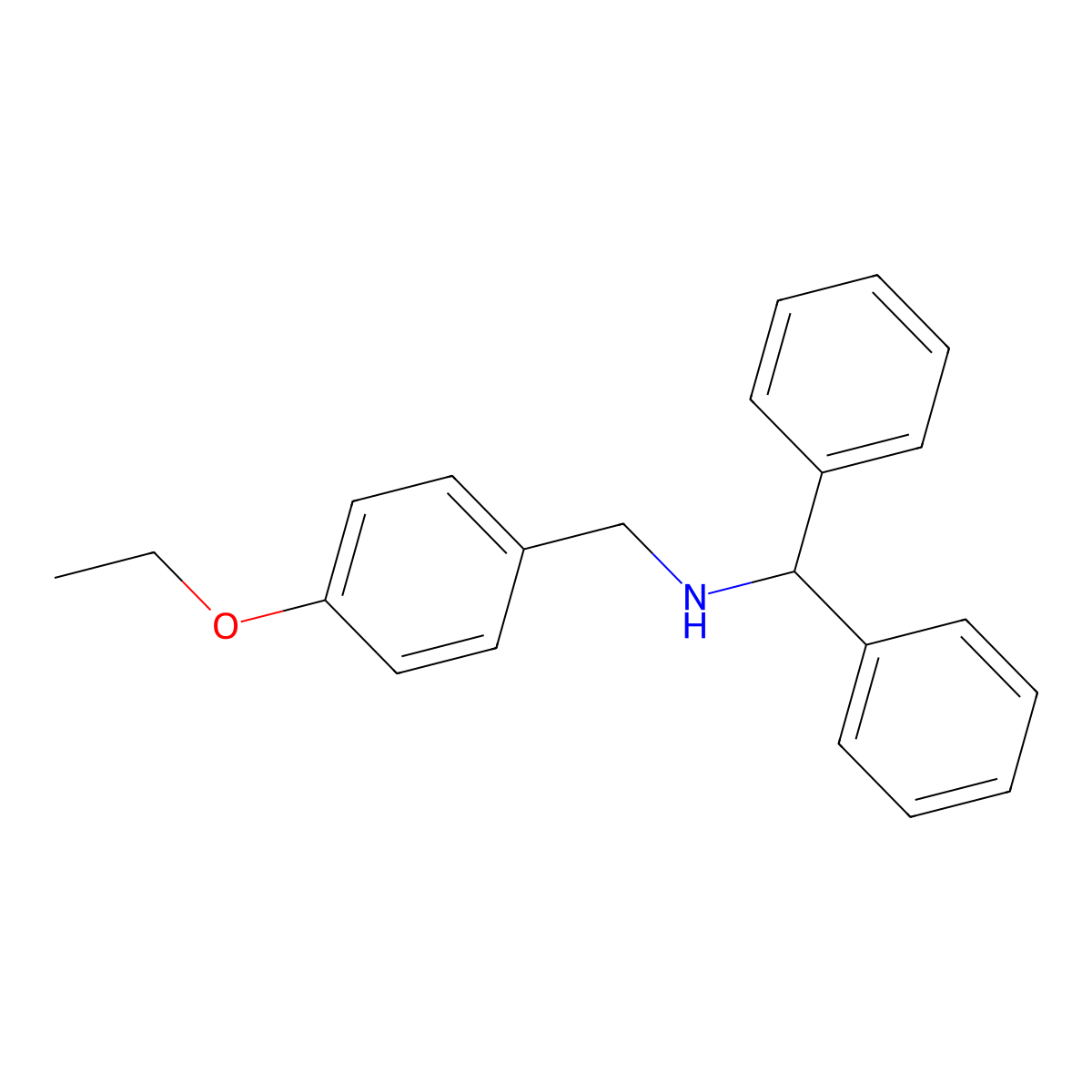 N-benzhydryl-N-(4-ethoxybenzyl)amine molecular structure, CAS 774193-28-1