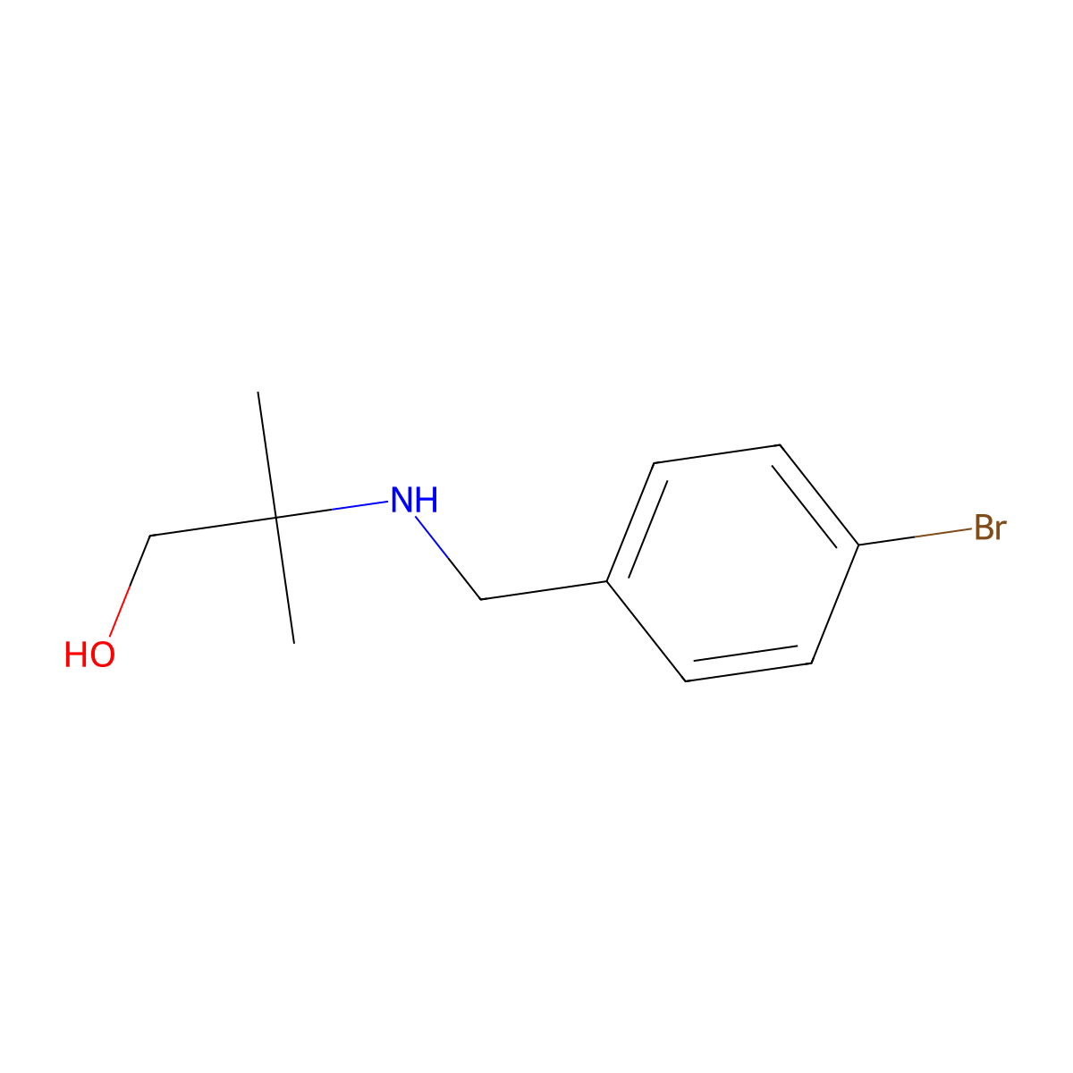 2-[(4-Bromobenzyl)amino]-2-methyl-1-propanol molecular structure, CAS 774193-32-7