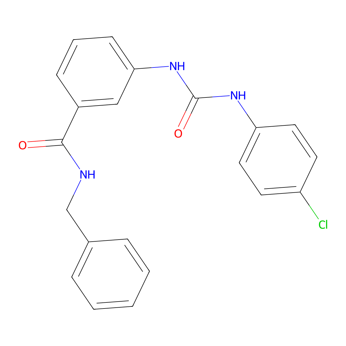 N-benzyl-3-{[(4-chlorophenyl)carbamoyl]amino}benzamide molecular structure, CAS 774193-35-0