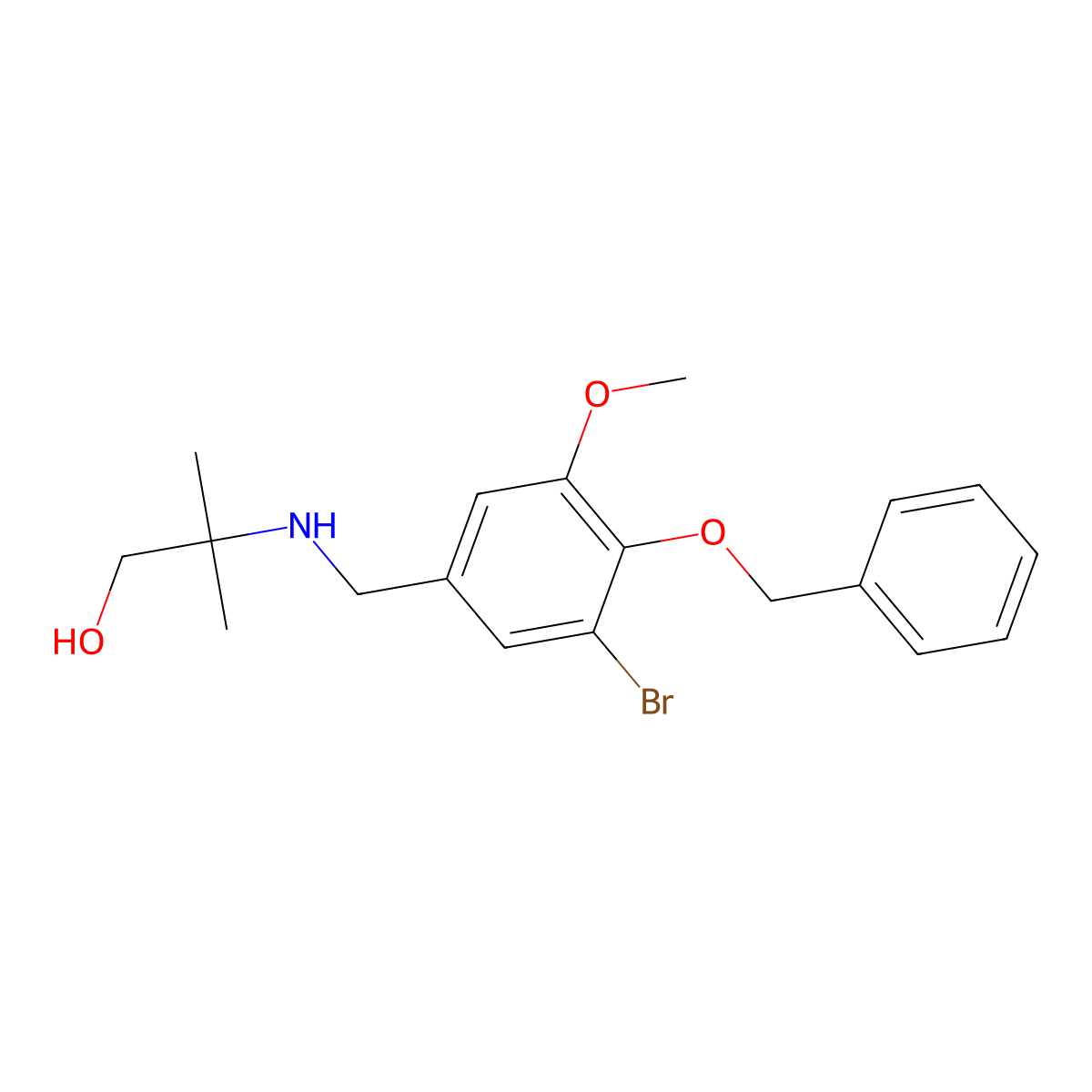2-[(3-Bromo-5-methoxy-4-phenylmethoxyphenyl)methylamino]-2-methylpropan-1-ol molecular structure, CAS 774193-44-1