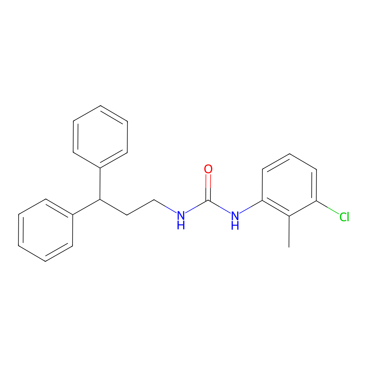 1-(3-Chloro-2-methylphenyl)-3-(3,3-diphenylpropyl)urea molecular structure, CAS 774193-61-2