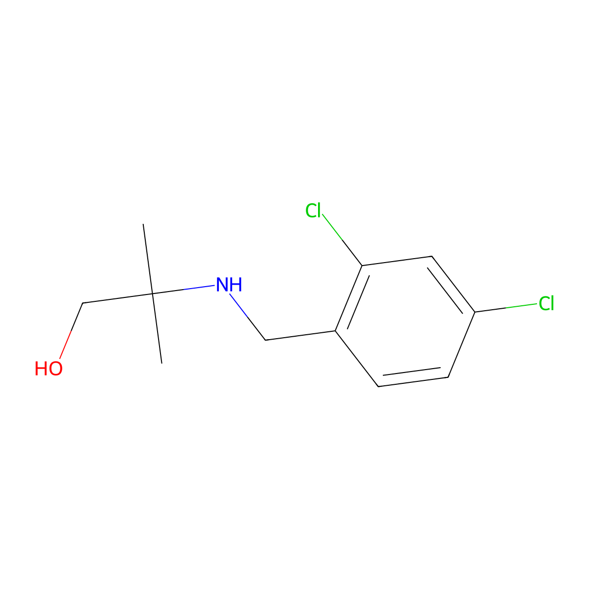 2-[(2,4-Dichlorobenzyl)amino]-2-methyl-1-propanol molecular structure, CAS 774193-62-3