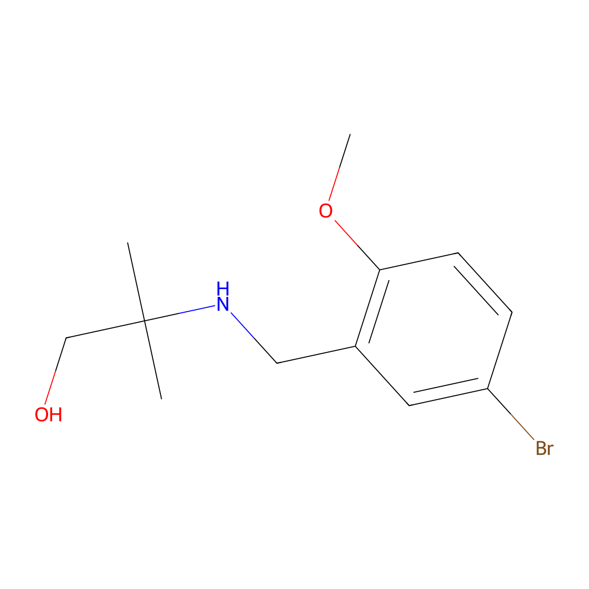 2-[(5-Bromo-2-methoxybenzyl)amino]-2-methylpropan-1-ol molecular structure, CAS 774193-66-7