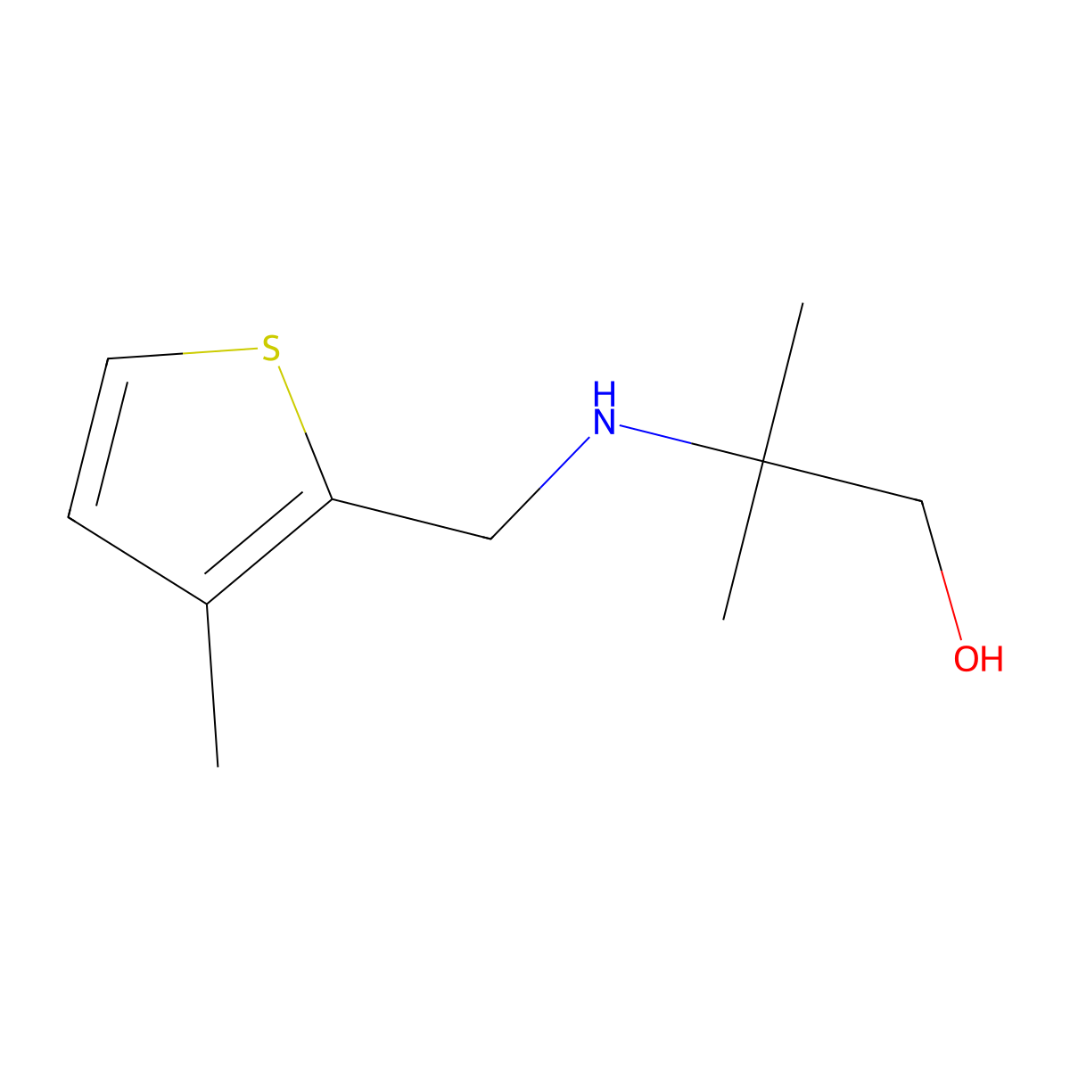 2-Methyl-2-{[(3-methylthiophen-2-YL)methyl]amino}propan-1-OL molecular structure, CAS 774193-68-9