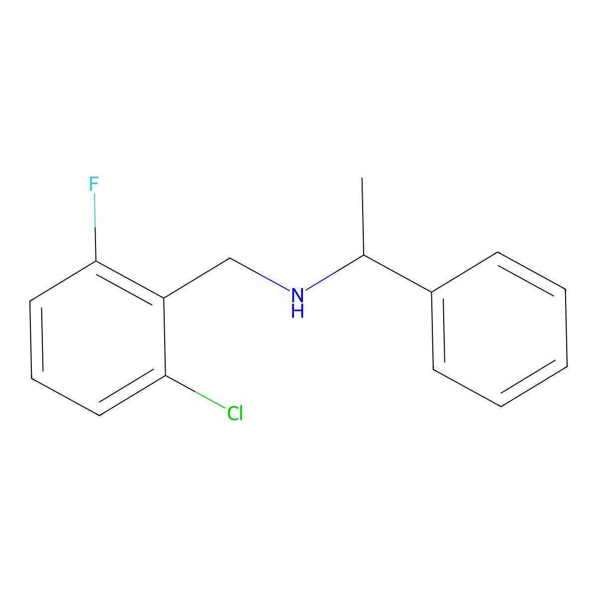 N-(2-chloro-6-fluorobenzyl)-1-phenylethanamine molecular structure, CAS 774194-03-5