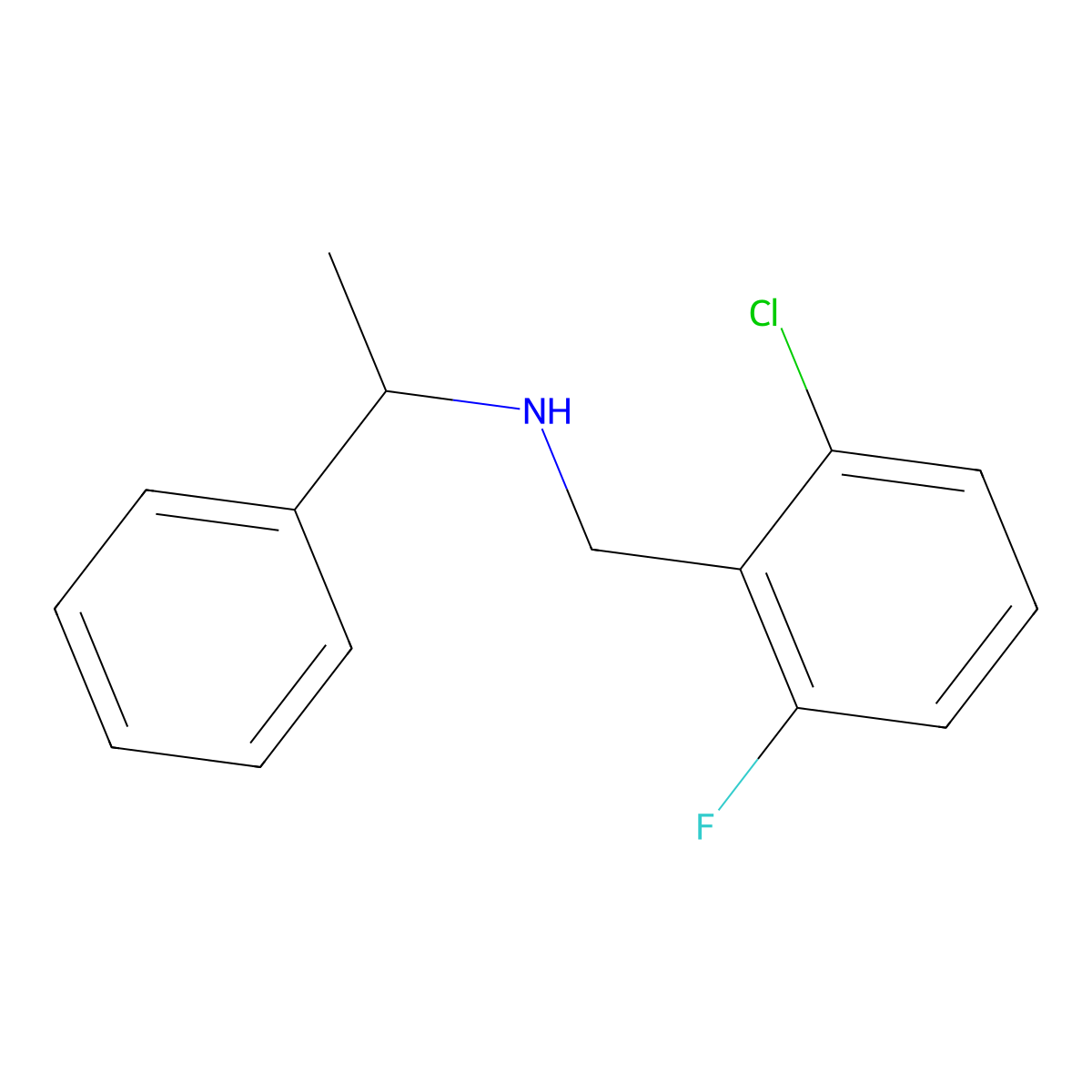 N-(2-chloro-6-fluorobenzyl)-1-phenylethanamine molecular structure, CAS 774194-03-5