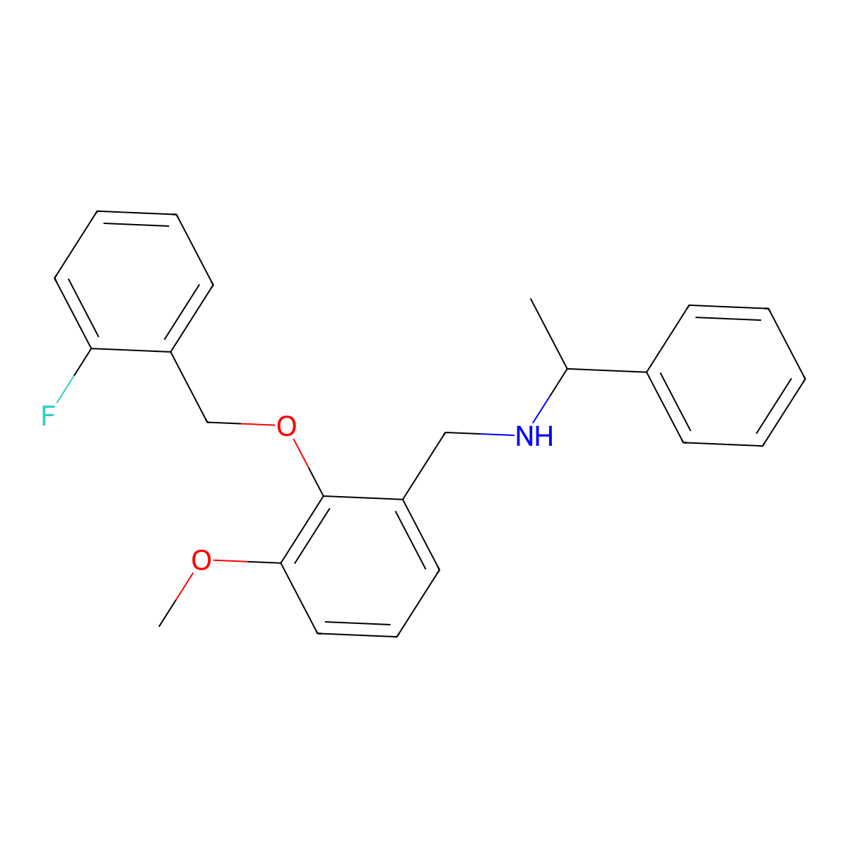N-{2-[(2-fluorobenzyl)oxy]-3-methoxybenzyl}-1-phenylethanamine molecular structure, CAS 774194-07-9