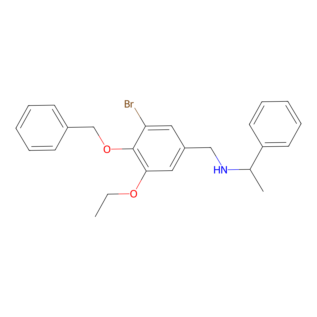 N-[(3-bromo-5-ethoxy-4-phenylmethoxyphenyl)methyl]-1-phenylethanamine molecular structure, CAS 774194-17-1
