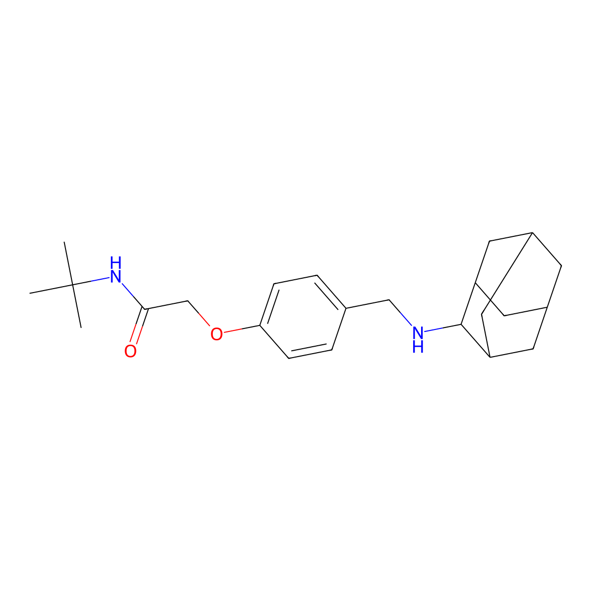 2-[4-[(2-adamantylamino)methyl]phenoxy]-N-tert-butylacetamide molecular structure, CAS 774194-39-7