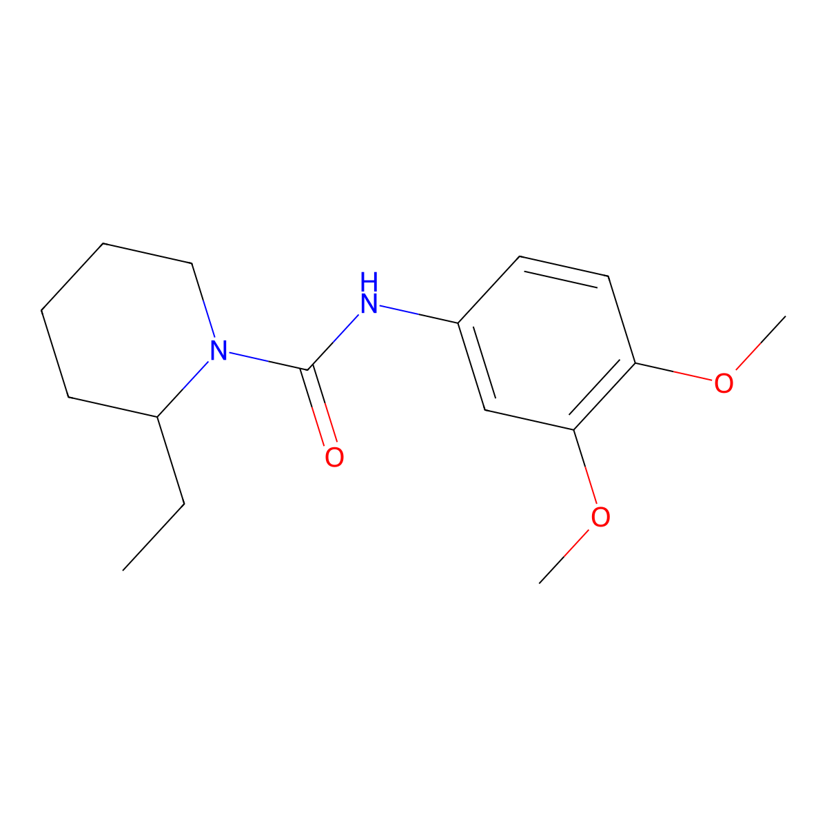 N-(3,4-dimethoxyphenyl)-2-ethylpiperidine-1-carboxamide molecular structure, CAS 774194-59-1