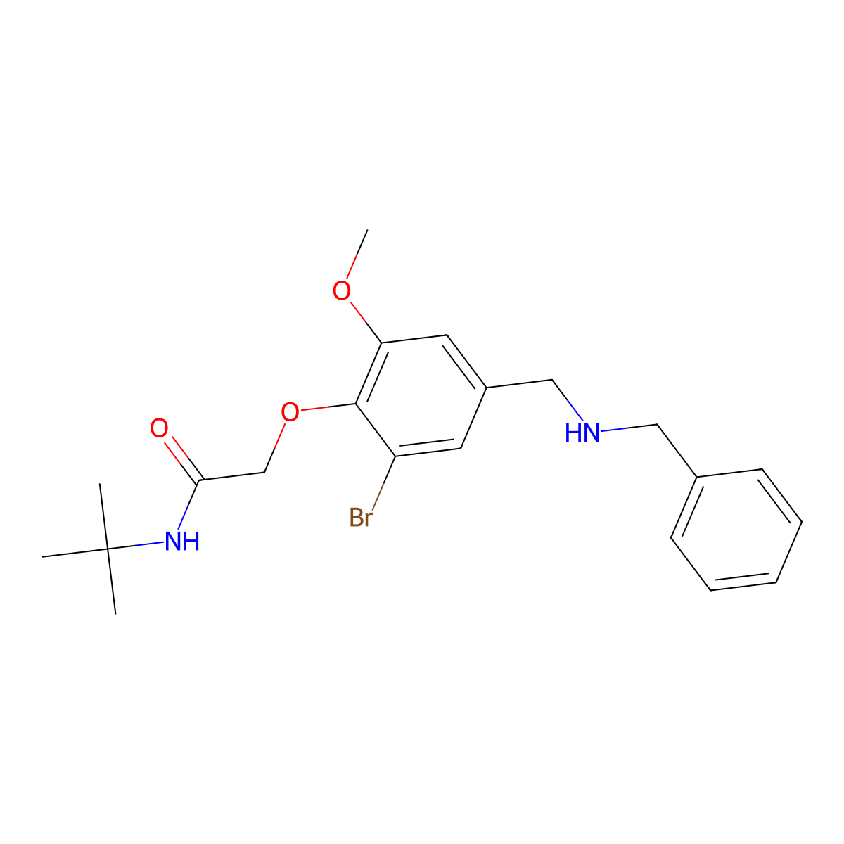2-[4-[(benzylamino)methyl]-2-bromo-6-methoxyphenoxy]-N-tert-butylacetamide molecular structure, CAS 774194-60-4