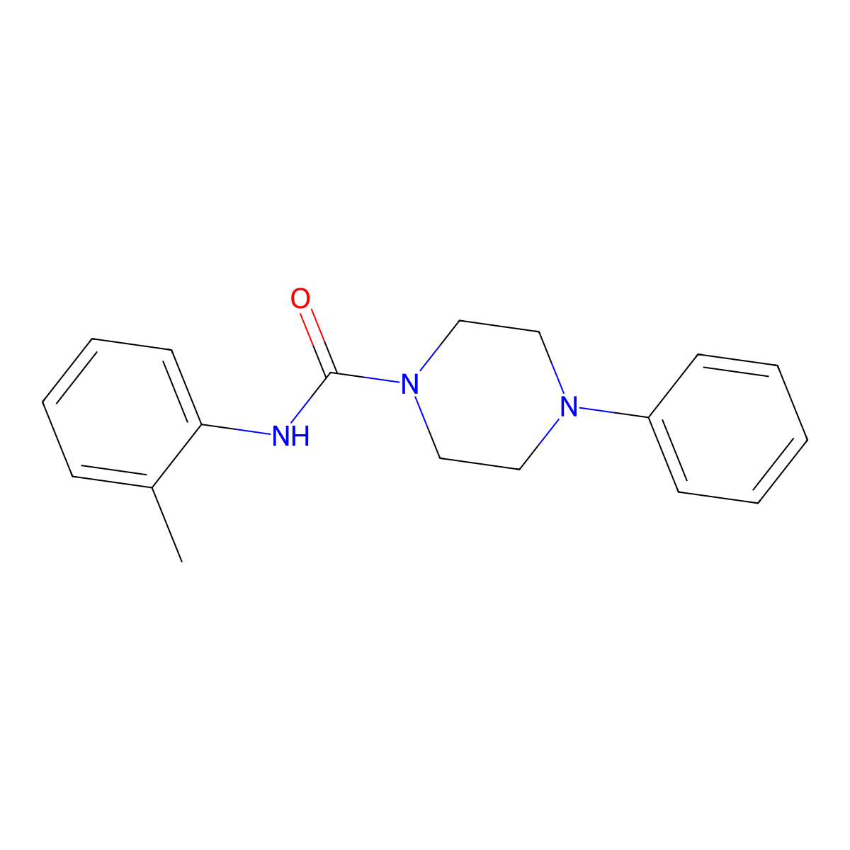 N-(2-methylphenyl)-4-phenylpiperazine-1-carboxamide molecular structure, CAS 774194-67-1