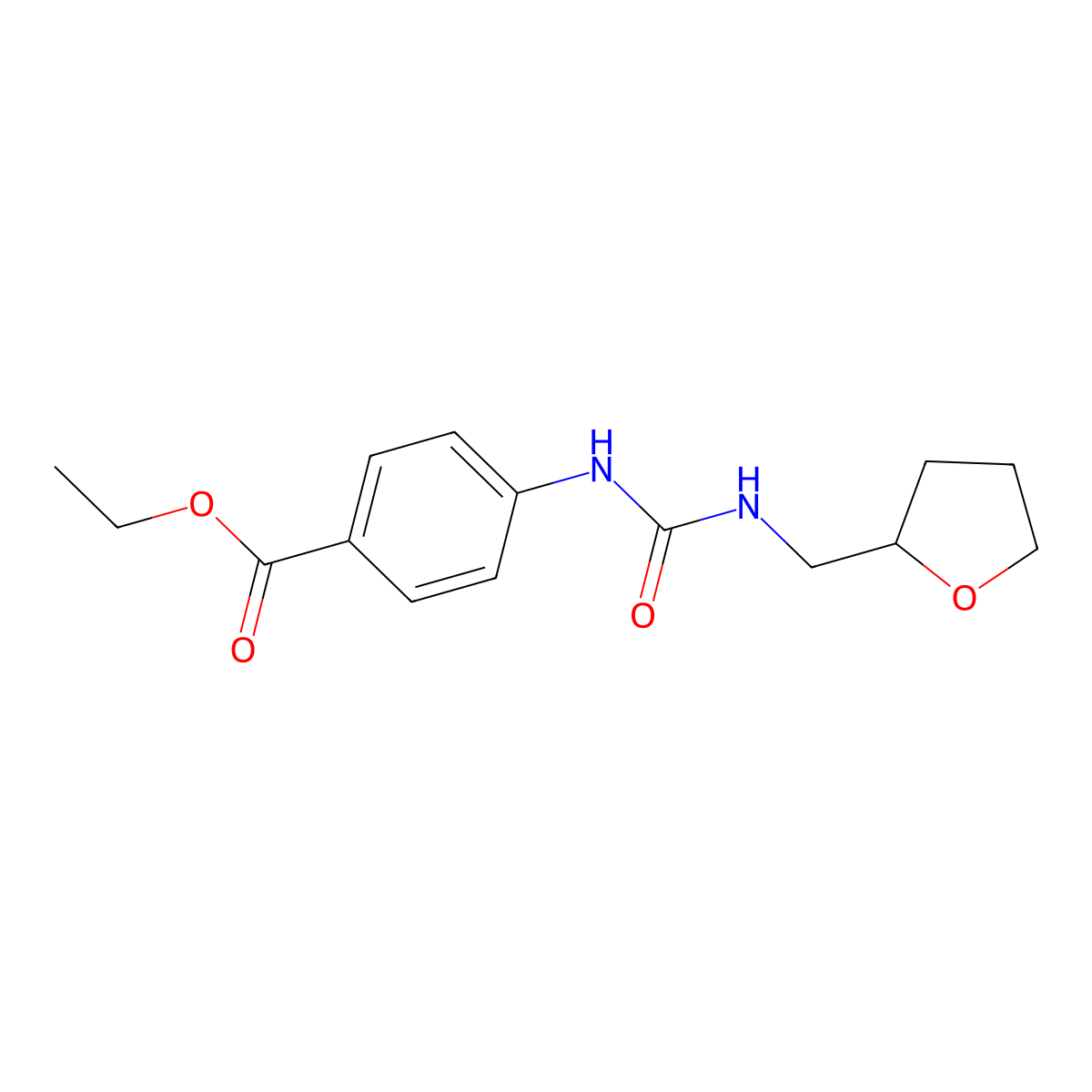 Ethyl 4-{[(oxolan-2-ylmethyl)amino]carbonylamino}benzoate molecular structure, CAS 774194-86-4