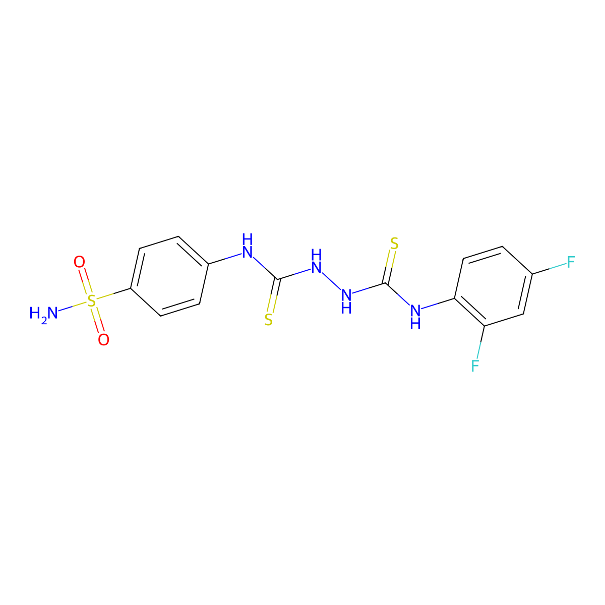 1-(2,4-Difluorophenyl)-3-[(4-sulfamoylphenyl)carbamothioylamino]thiourea molecular structure, CAS 774194-94-4