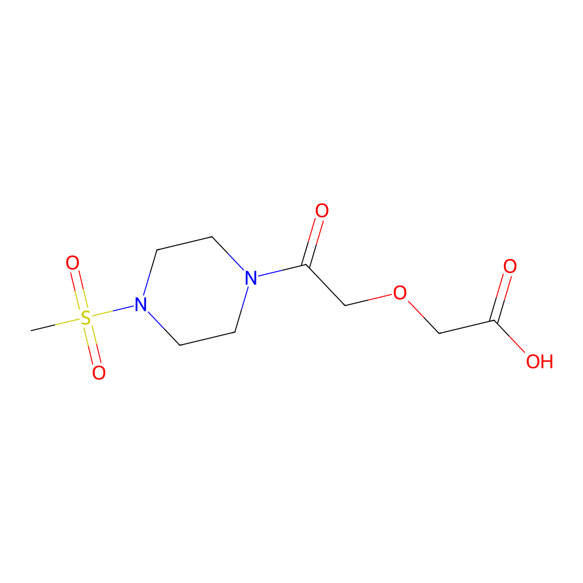 2-{2-[4-(Methylsulfonyl)piperazinyl]-2-oxoethoxy}acetic acid molecular structure, CAS 774194-96-6