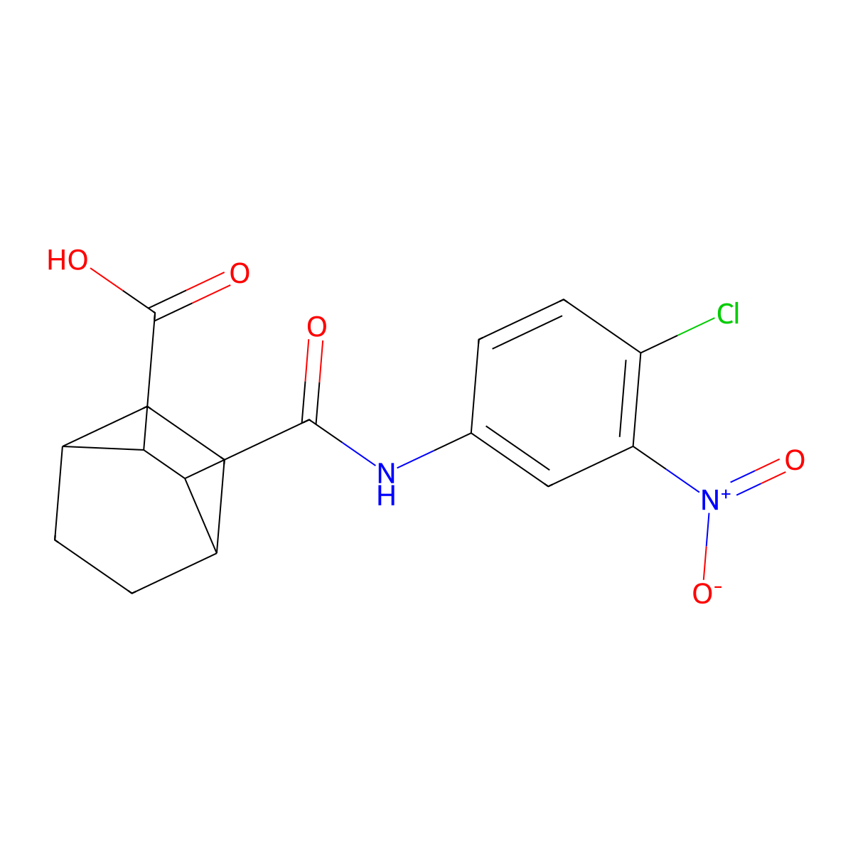 3-((4-Chloro-3-nitrophenyl)carbamoyl)bicyclo[2.2.2]octane-2-carboxylic acid molecular structure, CAS 774195-13-0