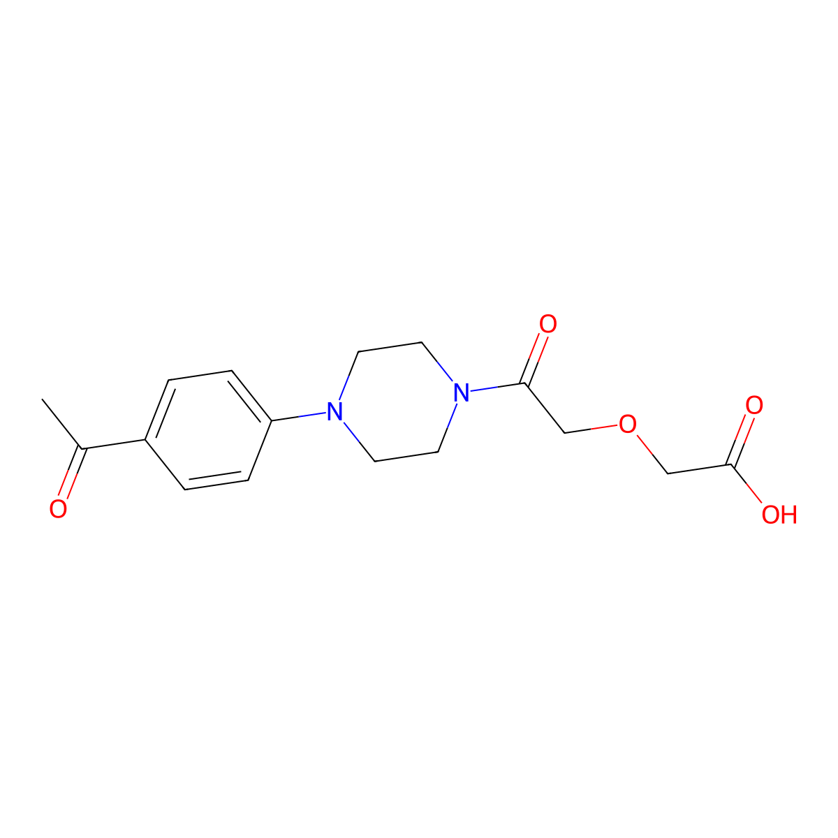 2-{2-[4-(4-Acetylphenyl)piperazinyl]-2-oxoethoxy}acetic acid molecular structure, CAS 774195-22-1
