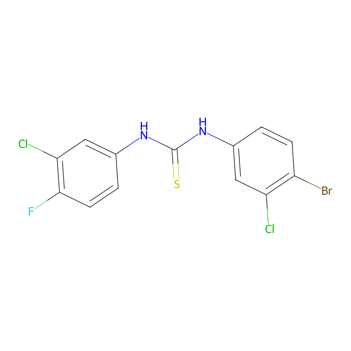 1-(4-Bromo-3-chlorophenyl)-3-(3-chloro-4-fluorophenyl)thiourea molecular structure, CAS 774195-33-4