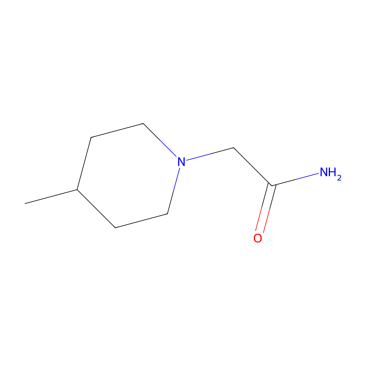 2-(4-Methylpiperidin-1-yl)acetamide molecular structure, CAS 774195-60-7