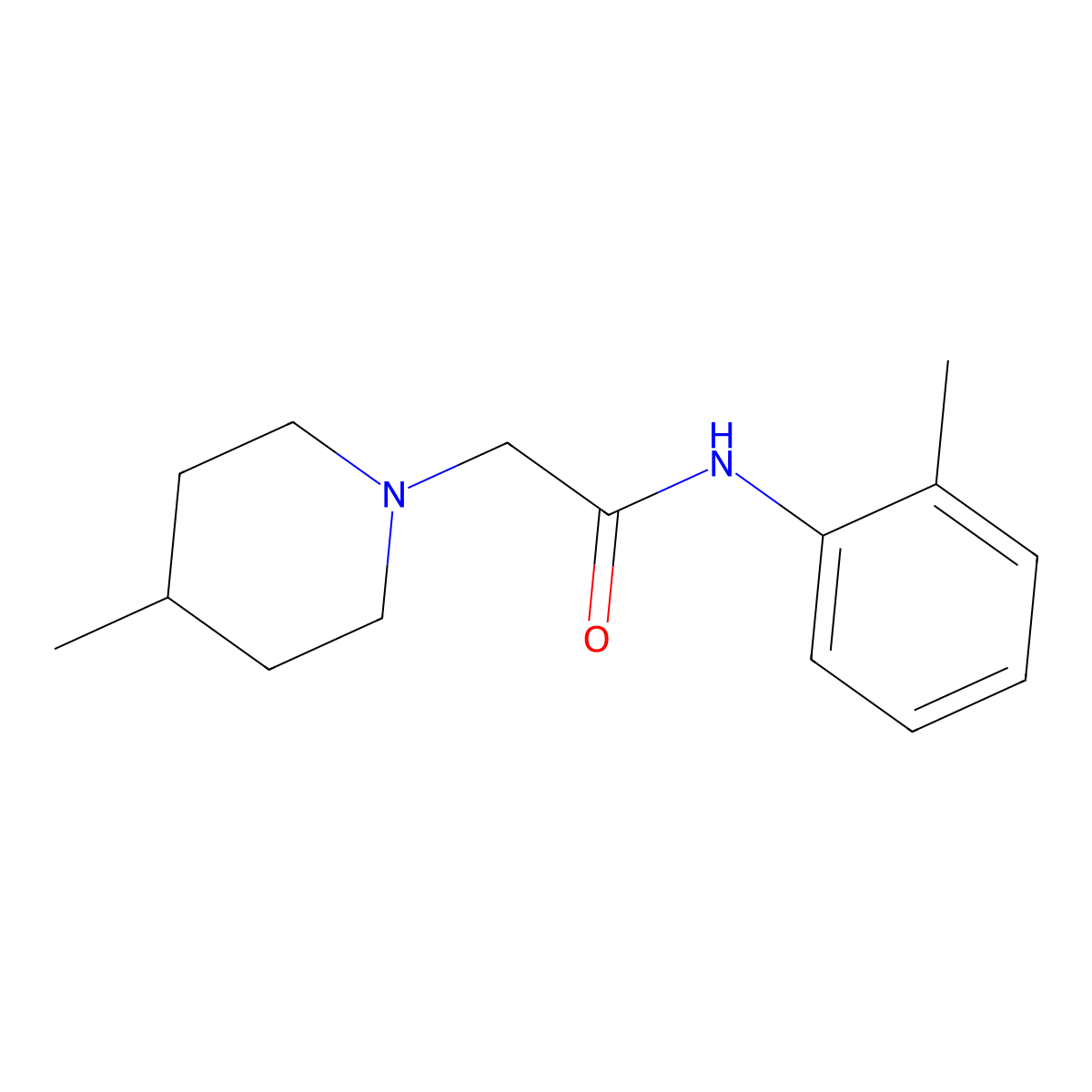 N-(2-methylphenyl)-2-(4-methylpiperidin-1-yl)acetamide molecular structure, CAS 774195-61-8