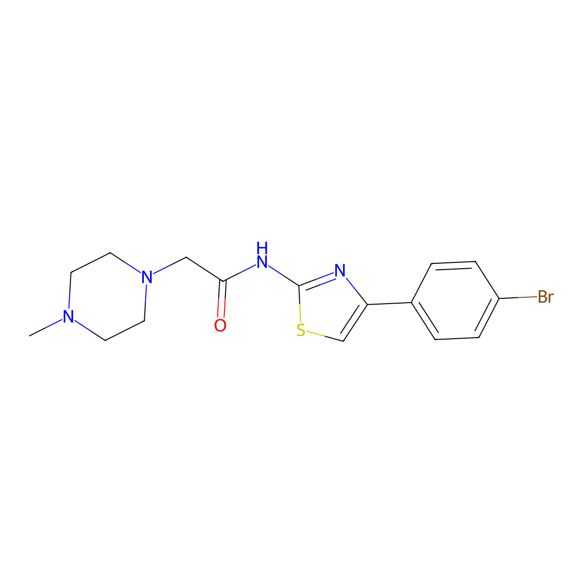 N-[4-(4-bromophenyl)-1,3-thiazol-2-yl]-2-(4-methylpiperazin-1-yl)acetamide molecular structure, CAS 774195-62-9