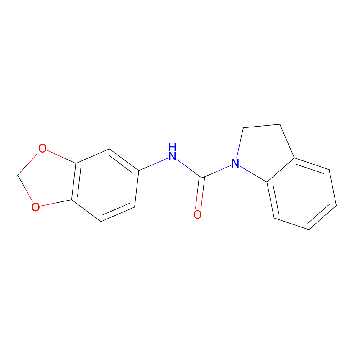 N-(1,3-benzodioxol-5-yl)-2,3-dihydro-1H-indole-1-carboxamide molecular structure, CAS 774195-74-3