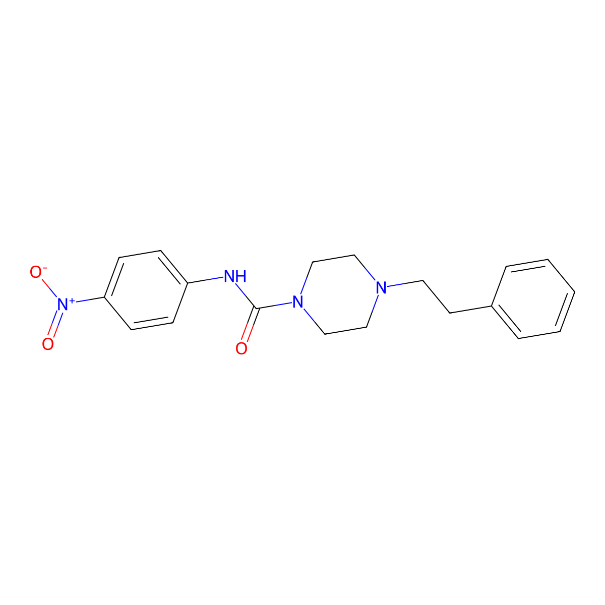 N-(4-nitrophenyl)-4-(2-phenylethyl)piperazine-1-carboxamide molecular structure, CAS 774195-96-9