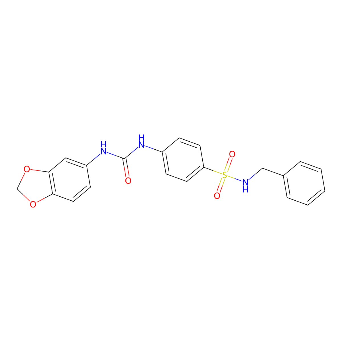 1-(1,3-Benzodioxol-5-yl)-3-[4-[(phenylmethyl)sulfamoyl]phenyl]urea molecular structure, CAS 774196-09-7
