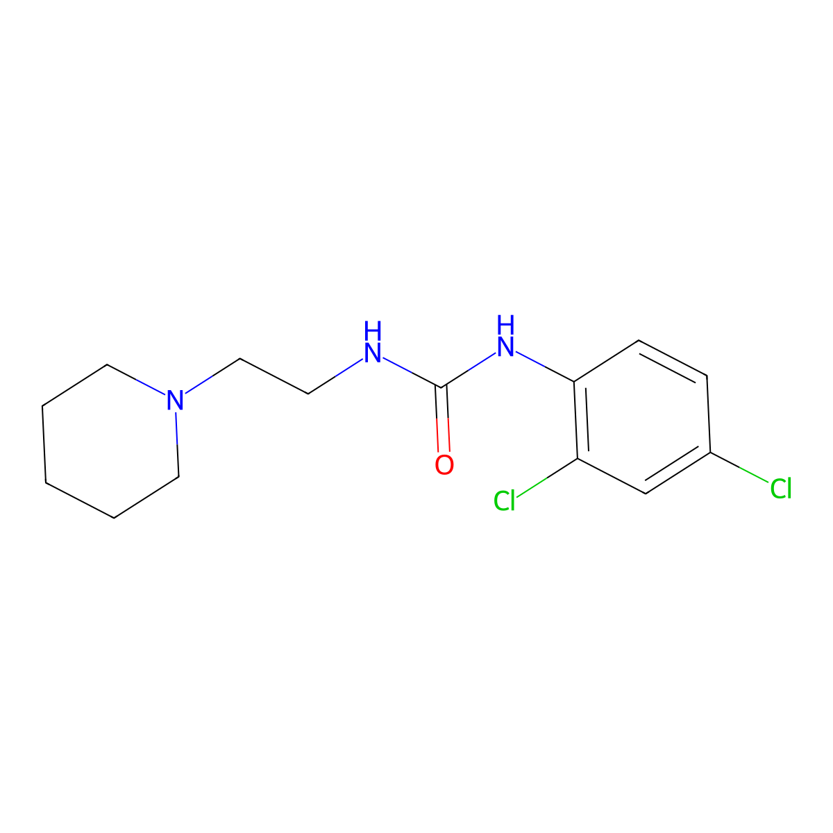 1-(2,4-Dichlorophenyl)-3-[2-(piperidin-1-yl)ethyl]urea molecular structure, CAS 774196-17-7