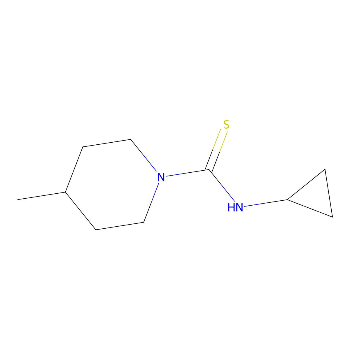 N-cyclopropyl-4-methylpiperidine-1-carbothioamide molecular structure, CAS 774196-32-6