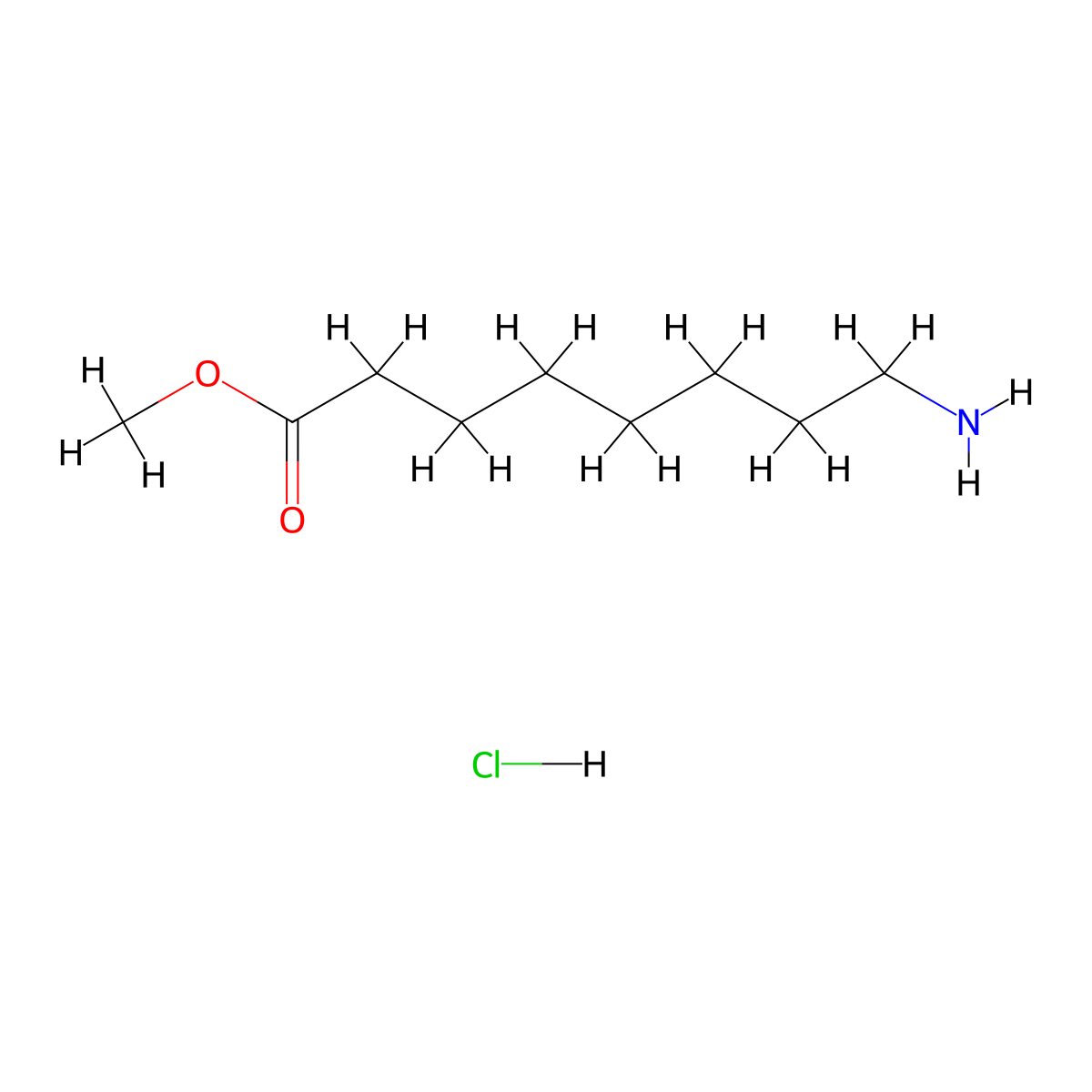 Methyl 8-aminooctanoate hydrochloride molecular structure, CAS 77420-98-5
