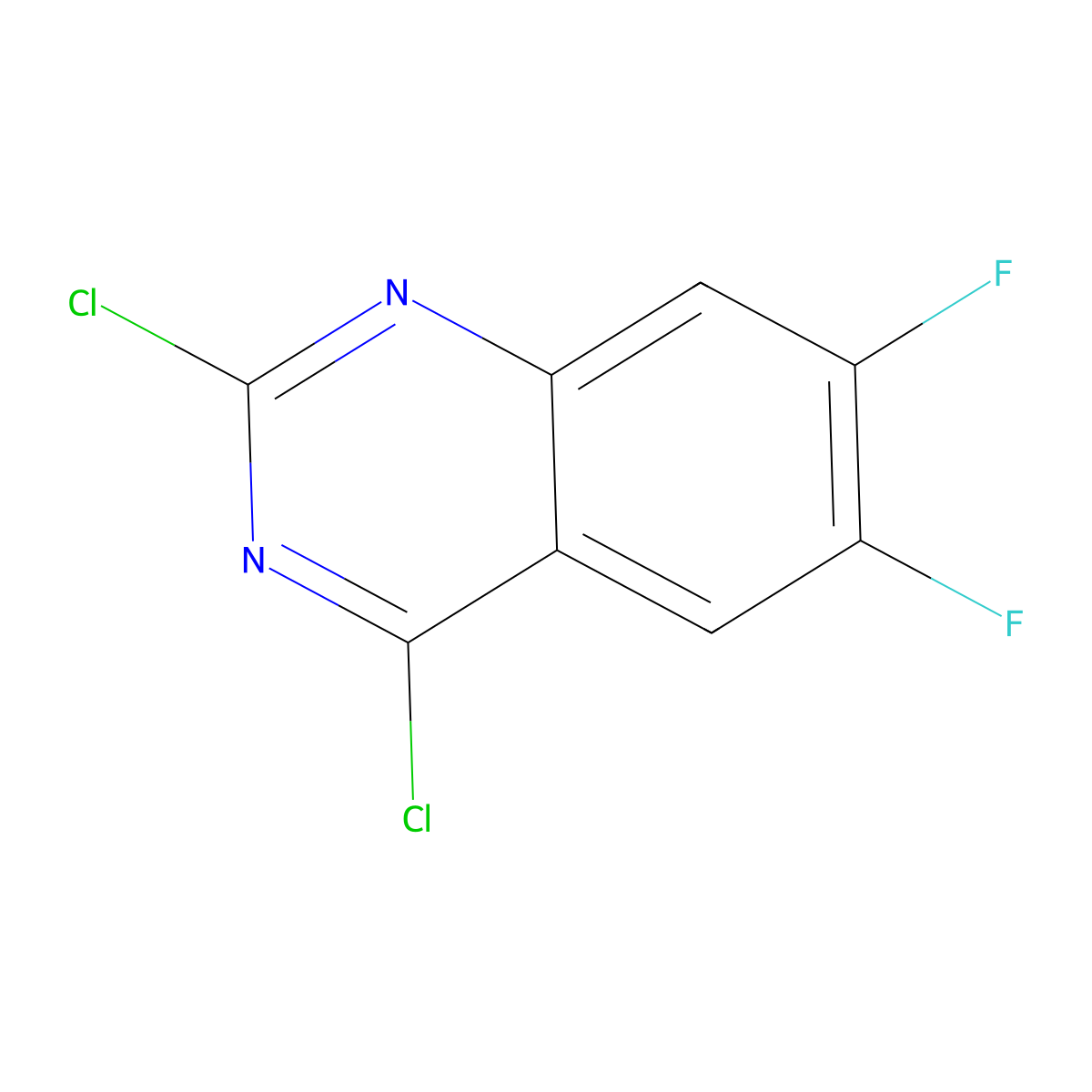 2,4-Dichloro-6,7-difluoroquinazoline molecular structure, CAS 774212-69-0