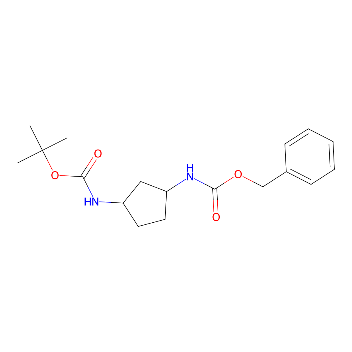 (1R,3S)-1-(Boc-amino)-3-(Cbz-amino)cyclopentane molecular structure, CAS 774212-79-2