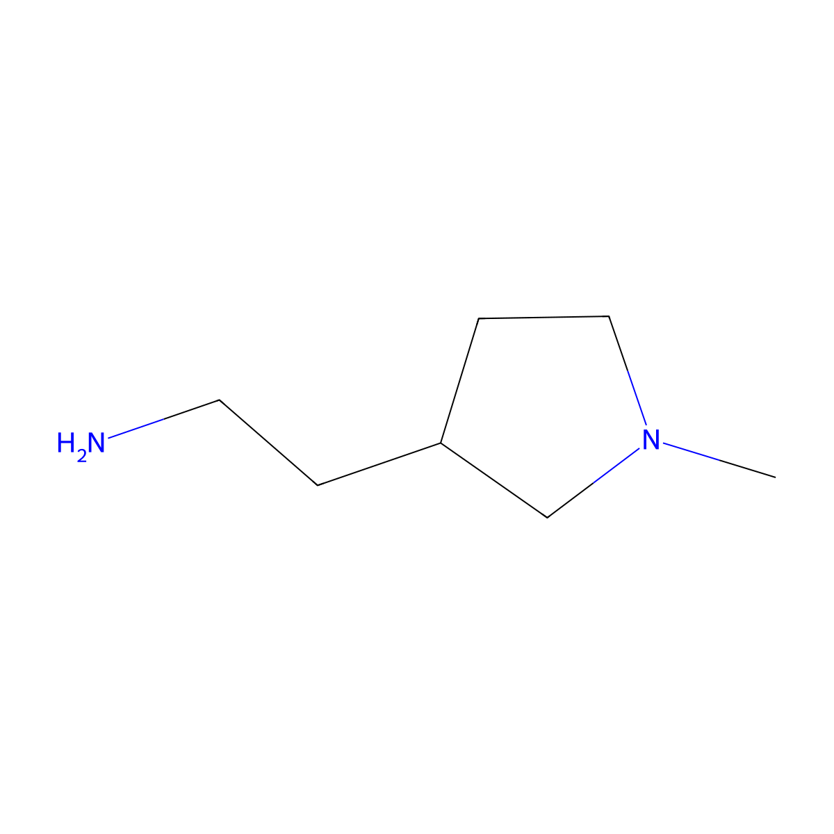 2-(1-Methylpyrrolidin-3-yl)ethan-1-amine molecular structure, CAS 774213-88-6