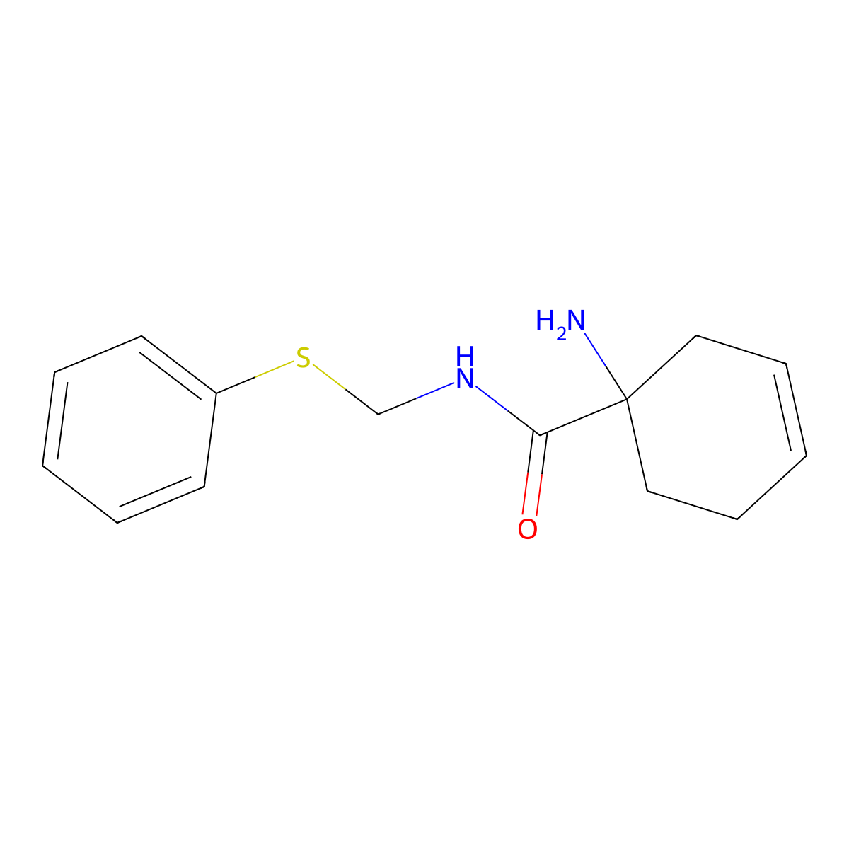 1-Amino-N-[(phenylsulfanyl)methyl]cyclohex-3-ene-1-carboxamide molecular structure, CAS 77422-82-3