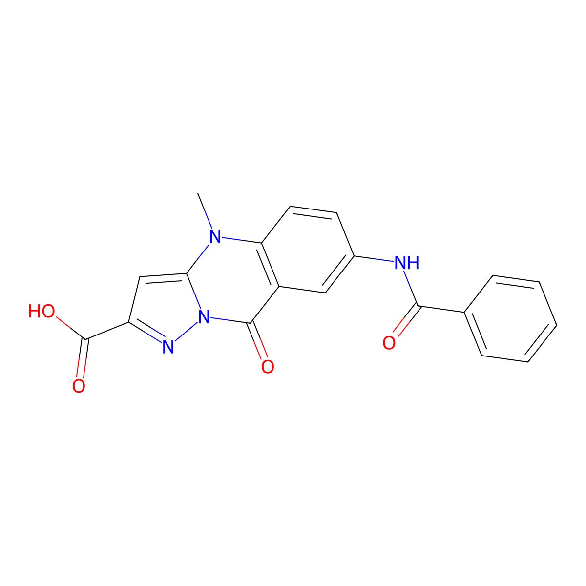 7-Benzamido-4-methyl-9-oxopyrazolo[5,1-b]quinazoline-2-carboxylic acid molecular structure, CAS 77422-99-2