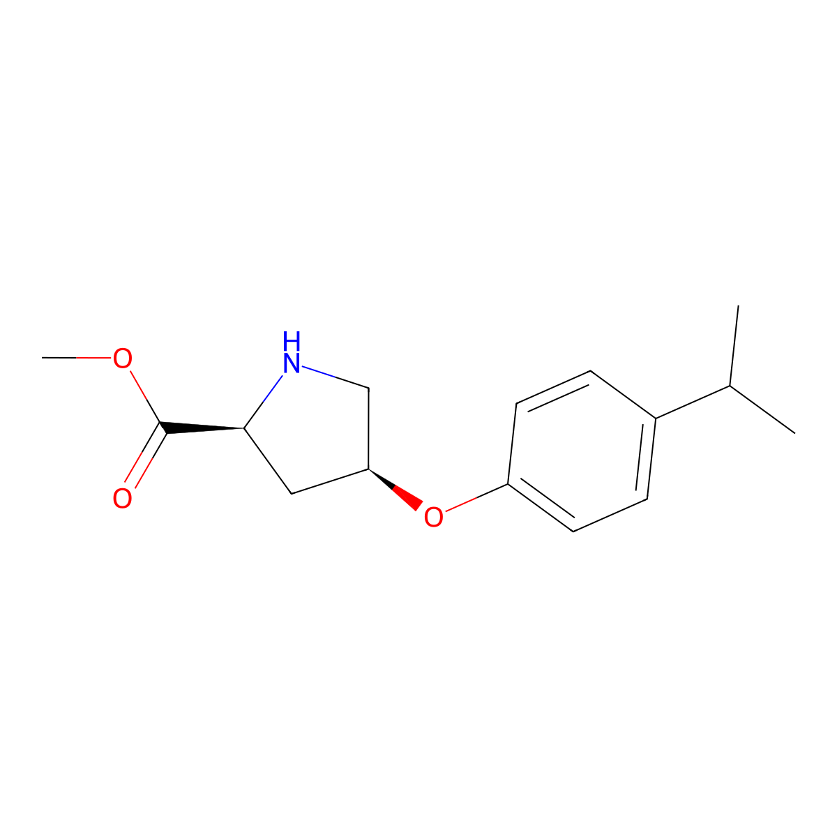 Methyl (2S,4S)-4-(4-isopropylphenoxy)-2-pyrrolidinecarboxylate molecular structure, CAS 774221-37-3