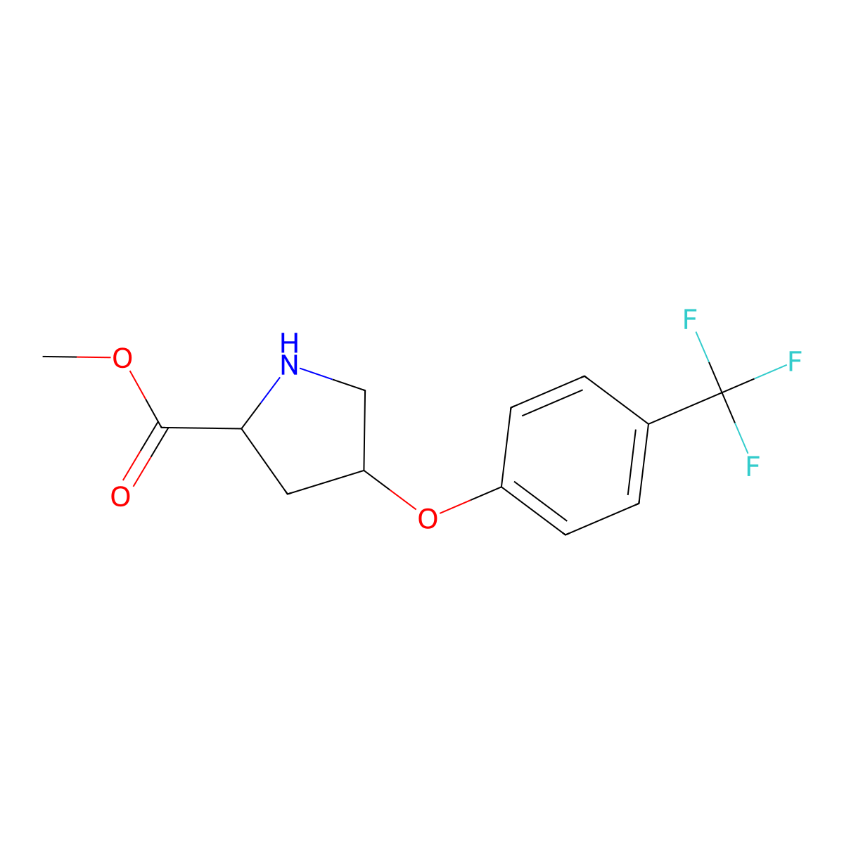 Methyl (2S,4S)-4-[4-(trifluoromethyl)phenoxy]-2-pyrrolidinecarboxylate molecular structure, CAS 774223-28-8