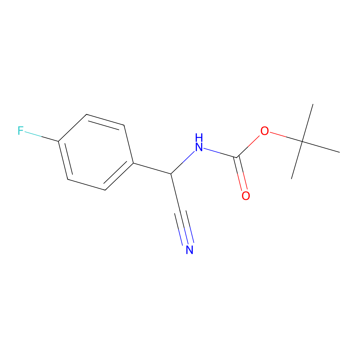 tert-butyl N-[cyano(4-fluorophenyl)methyl]carbamate molecular structure, CAS 774225-40-0