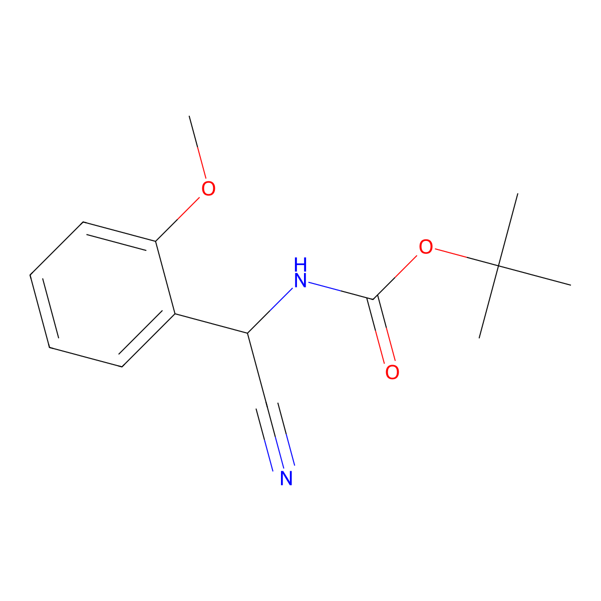 tert-butyl N-[cyano(2-methoxyphenyl)methyl]carbamate molecular structure, CAS 774225-46-6