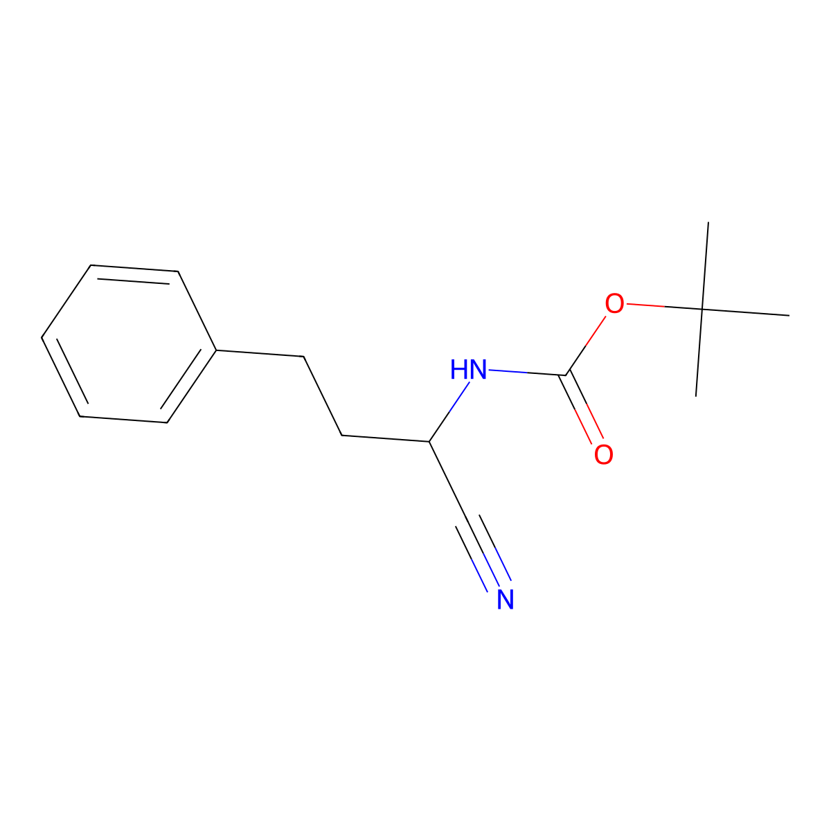 tert-butyl N-(1-cyano-3-phenylpropyl)carbamate molecular structure, CAS 774225-55-7