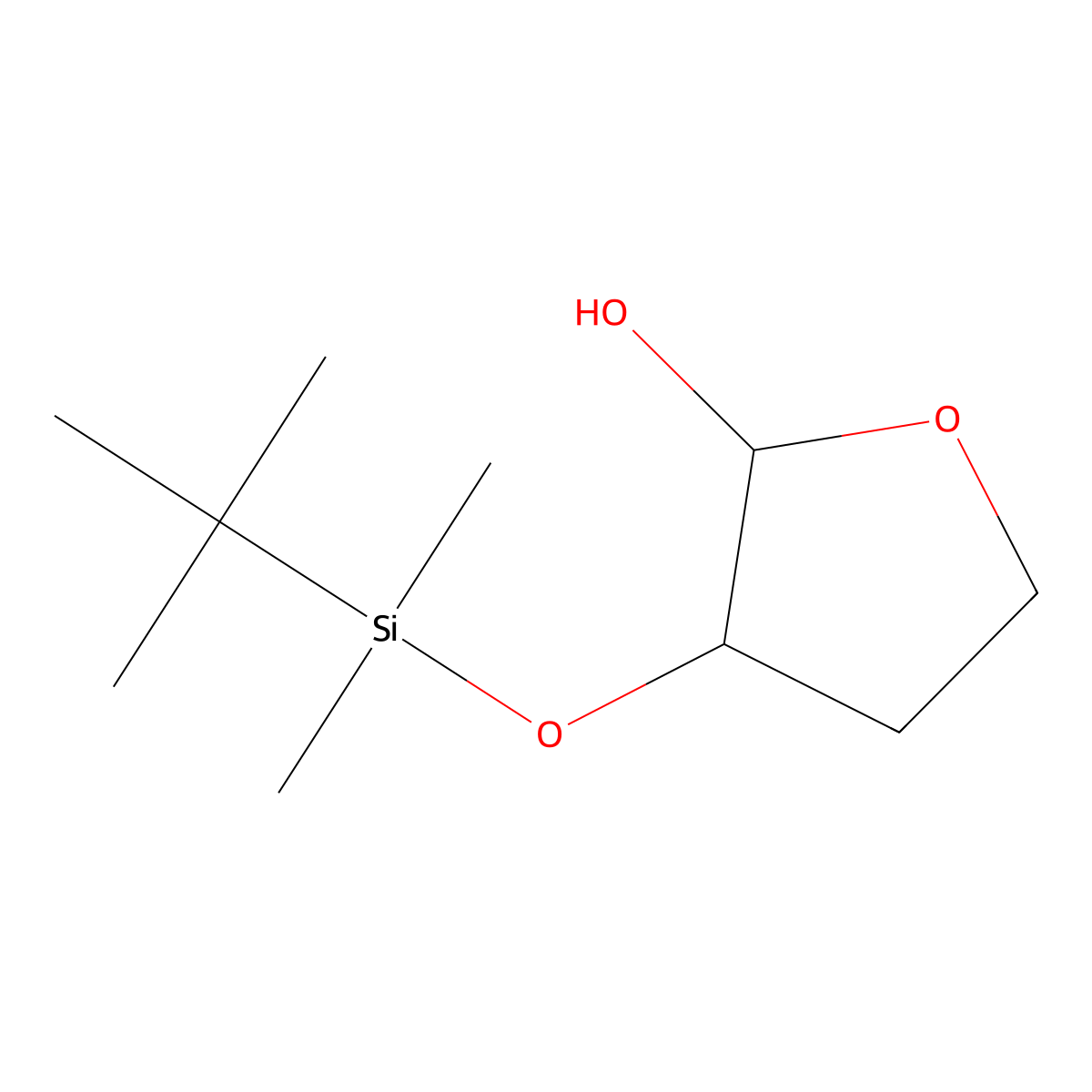 (3S)-3-((Tert-butyldimethylsilyl)oxy)tetrahydrofuran-2-OL molecular structure, CAS 774234-73-0