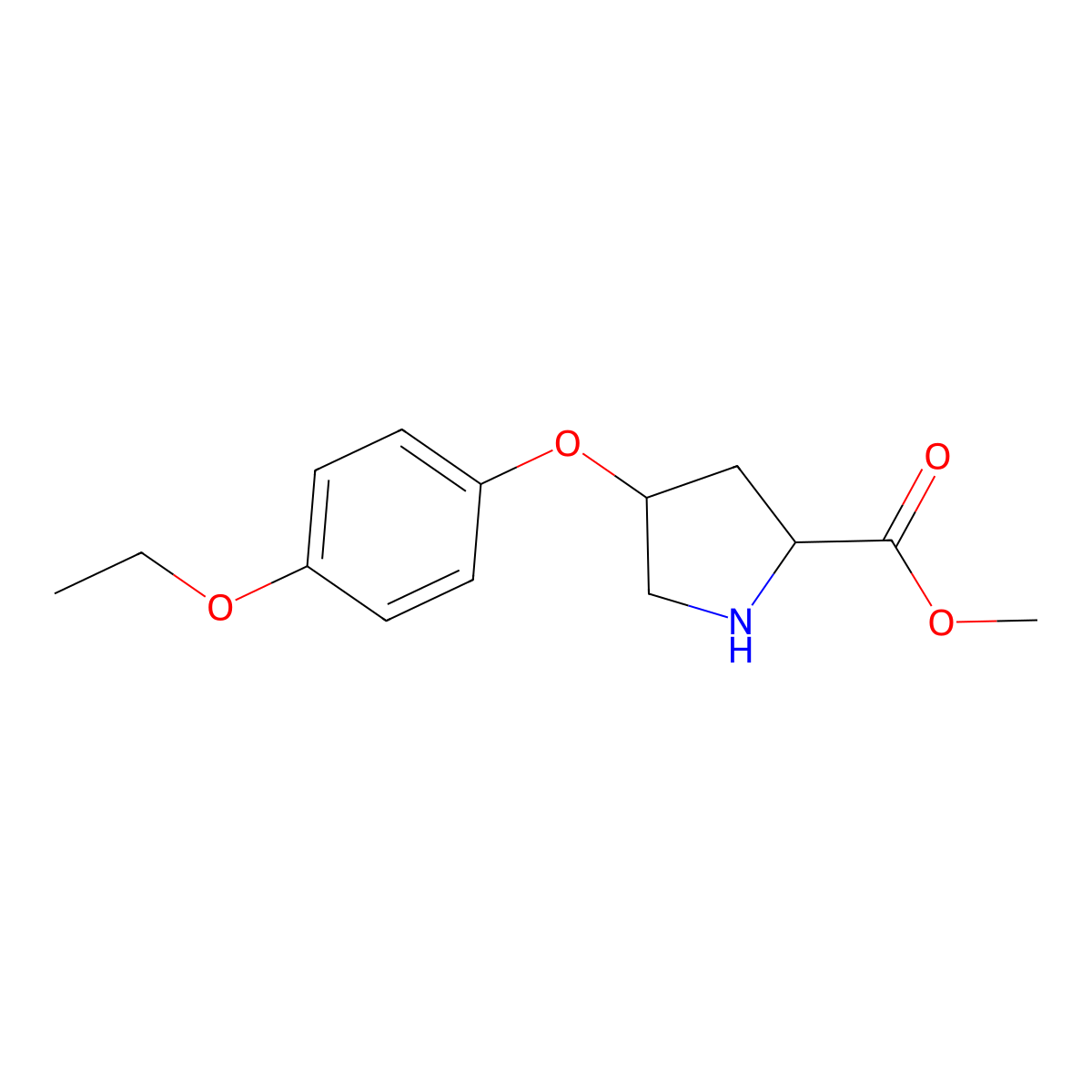 Methyl (2S,4S)-4-(4-ethoxyphenoxy)-2-pyrrolidinecarboxylate molecular structure, CAS 774235-68-6