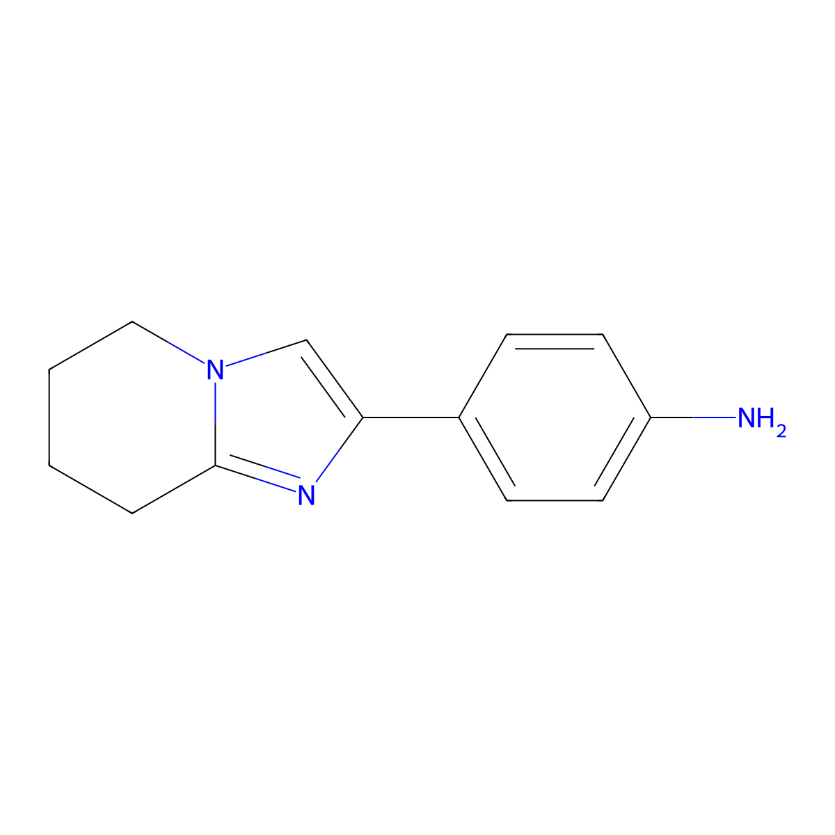 4-(5H,6H,7H,8H-imidazo(1,2-a)pyridin-2-yl)aniline molecular structure, CAS 774238-52-7