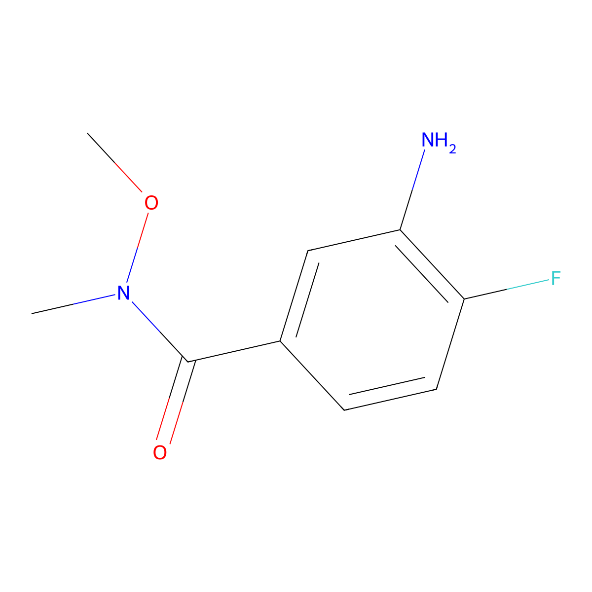 3-amino-4-fluoro-N-methoxy-N-methylbenzamide molecular structure, CAS 774238-92-5
