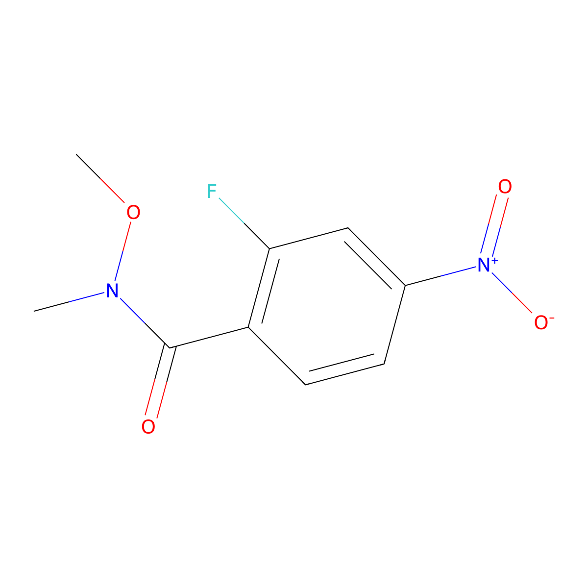 2-Fluoro-n-methoxy-n-methyl-4-nitrobenzamide molecular structure, CAS 774239-17-7