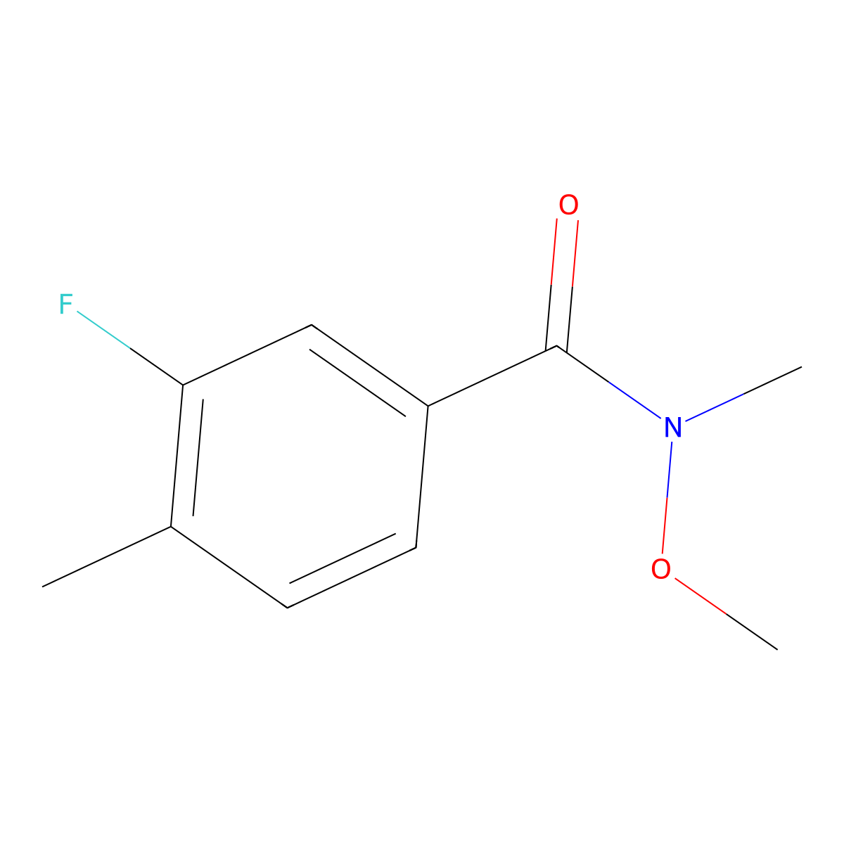 3-fluoro-N-methoxy-N,4-dimethylbenzamide molecular structure, CAS 774239-44-0