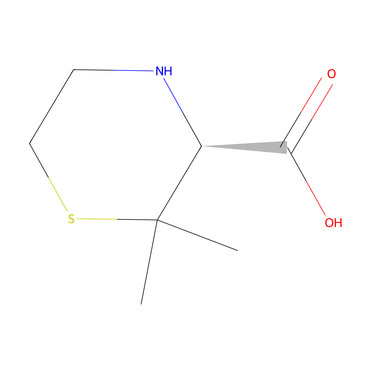 (3R)-2,2-Dimethyl-thiomorpholine-3-carboxylic acid molecular structure, CAS 774243-35-5