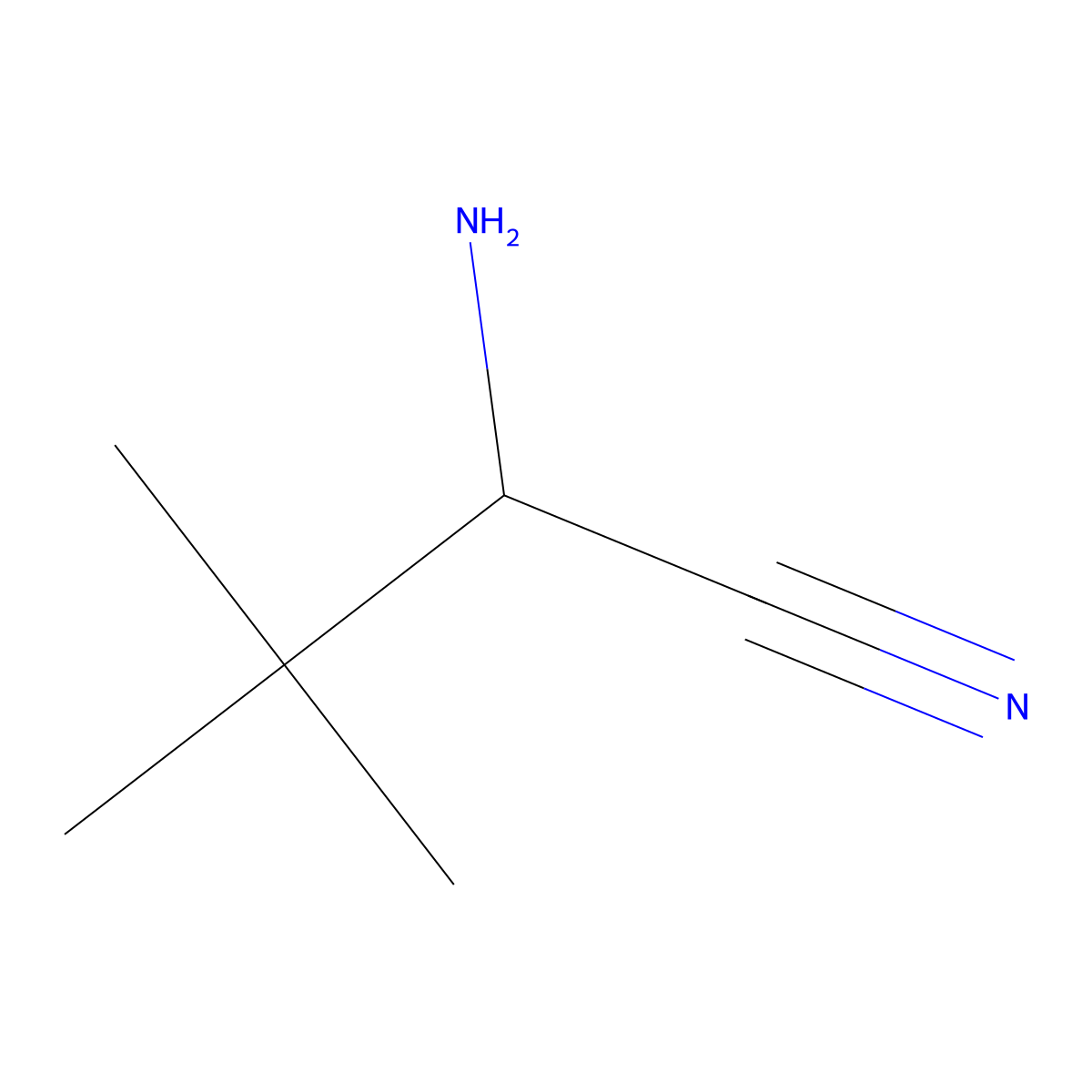 2-Amino-3,3-dimethylbutanenitrile molecular structure, CAS 77425-86-6