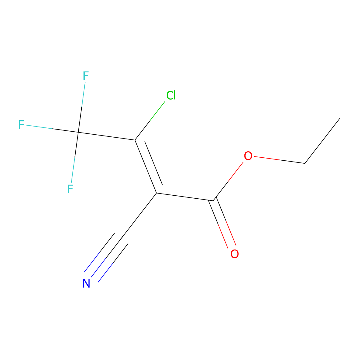 Ethyl (2Z)-3-chloro-2-cyano-4,4,4-trifluorobut-2-enoate molecular structure, CAS 77429-04-0